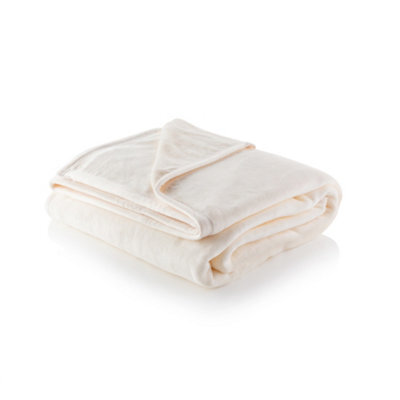 Alfresia Minky Luxury Throw, Double Blanket, Cream - image 1
