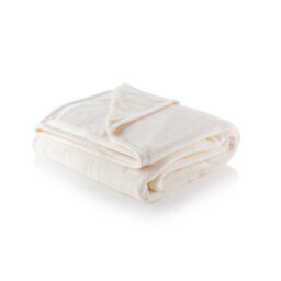 Alfresia Minky Luxury Throw, Double Blanket, Cream - thumbnail 1