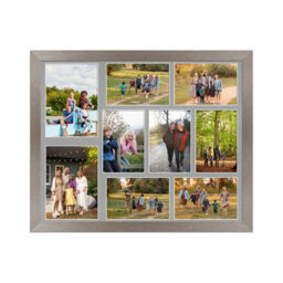 AK Frames 20X16 Aluminum Modern Multi Photo Frame With Silver Mount - Holds 9 Apertures (2X) 7X5, (7X) 6X4 Photos