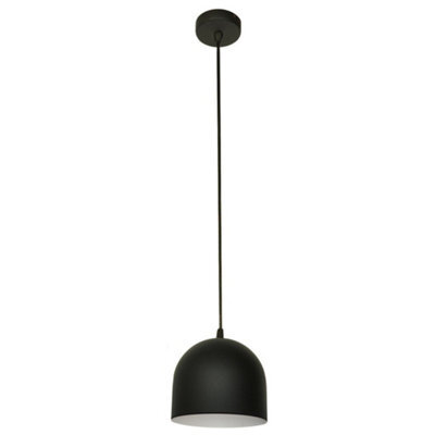 Luminosa Lighting Luminosa Madison Dome Pendant Ceiling Light Black, White 17Cm