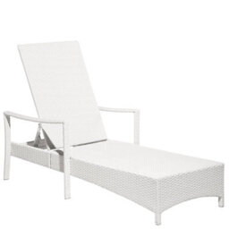 Beliani Sun Lounger With Cushion Vasto Reclining Pe Rattan White - thumbnail 7