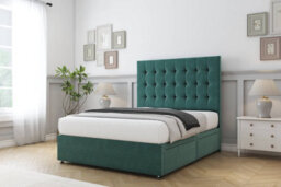 "Comfort Savannah Emerald Plush Divan Bed Set No Drawers - 54"" Floor Standing 2'6 Small Single" - thumbnail 2