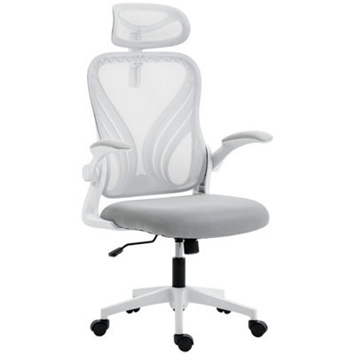 Ergonomic Office Chair Foldable Backrest Grey - image 1
