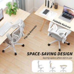 Ergonomic Office Chair Foldable Backrest Grey - thumbnail 4