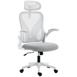 Ergonomic Office Chair Foldable Backrest Grey - thumbnail 1