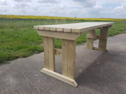 Arbor Garden Solutions Hollies Wooden Garden Table, Outdoor Pinic Dining Desk(3Ft, Natural Finish) - thumbnail 7