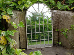 Annibells Large Arched Metal Window Distressed Mirror Home Or Garden (17106) - thumbnail 1