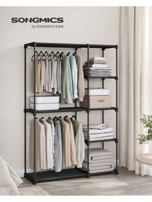 Songmics Freestanding Wardrobe, Foldable Closet, Coat Rack With Clothes Rails,clothes Rack,open Storage Wardrobe,storage Organiser - image 1