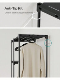 Songmics Freestanding Wardrobe, Foldable Closet, Coat Rack With Clothes Rails,clothes Rack,open Storage Wardrobe,storage Organiser - thumbnail 8