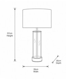 Lighting Supermarket Arezo Large Modern Gold Glass Cylinder Table Lamp With Ivory Gold Lined Shade - thumbnail 5