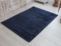 Blue Handmade , Luxurious , Modern , Plain Easy To Clean Viscose Rug For Living Room, Bedroom - 160Cm X 230Cm - thumbnail 5