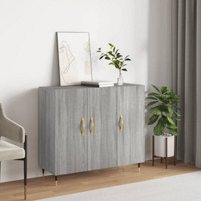 Berkfield Sideboard Grey Sonoma 90X34X80 Cm Engineered Wood - image 1