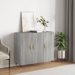 Berkfield Sideboard Grey Sonoma 90X34X80 Cm Engineered Wood - thumbnail 1