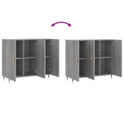 Berkfield Sideboard Grey Sonoma 90X34X80 Cm Engineered Wood - thumbnail 9