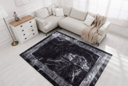 RugsX Miro 51278.810 Washing Carpet Marble, Greek Anti-Slip - Black White 200X290 Cm - thumbnail 5