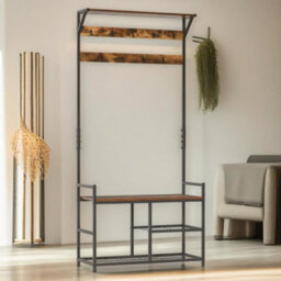 Pirlo Plush Industrial 180Cm Tall Coat Stand With 9 Hooks - thumbnail 3
