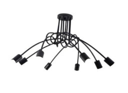 Ceiling Lamp Lighting Curved Design Hanging Lights Black (E27 Included) - thumbnail 4