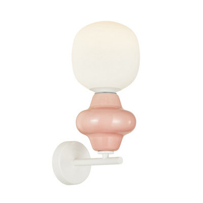 Luminosa Lighting Luminosa Latera Wall Lamp Pink, White Matt
