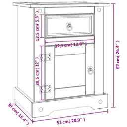 Vidaxl Bedside Cabinet Mexican Pine Corona Range White 53X39X66 Cm - thumbnail 9
