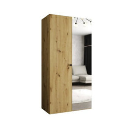 Arte Parma Ii 100Cm Oak Artisan Hinged Door Wardrobe - Compact Design, Natural Character - thumbnail 2