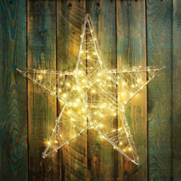 Christmas 3D Star Metal 200 Warm White Led Light Bright Illumination Figures Decoration Indoor Table Top Xmas Gifts 50 X 50 X 8Cm - thumbnail 2
