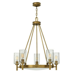 Elegant 5 Bulb Heritage Brass Chandelier Pendant Light For Stylish Interiors