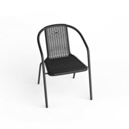 Breeins Set Of 2 Outdoor Black Plastic Rope Garden Stacking Chairs Garden Patio Furniture Chairs Outdoor Bistro Dining Chairs - thumbnail 6