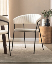 Beliani Set Of 2 Dining Chairs Mariposa Boucle Off-White - thumbnail 2