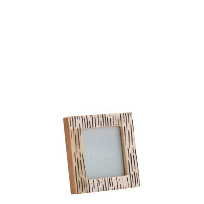 "Hestia Striped Bone Photo Frame 2.5"" X 2.5"""