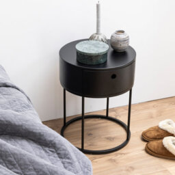 Furniture To Go Polo Round Bedside Table In Black - thumbnail 4