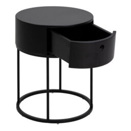 Furniture To Go Polo Round Bedside Table In Black - thumbnail 3
