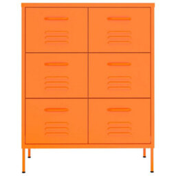 Vidaxl Drawer Cabinet Orange 80X35X101.5 Cm Steel - thumbnail 3