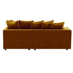 Furnishings For Less UK Brooklyn Plush Velvet 3 To 4 Seater L Shaped Corner Sofa Foam Gold Right Hand Facing - thumbnail 4