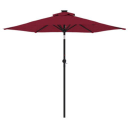 Berkfield Garden Parasol With Steel Pole Bordeaux Red 225X225X212 Cm - thumbnail 4