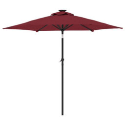 Berkfield Garden Parasol With Steel Pole Bordeaux Red 225X225X212 Cm - thumbnail 5