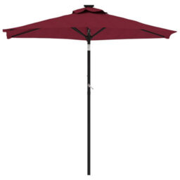 Berkfield Garden Parasol With Steel Pole Bordeaux Red 225X225X212 Cm - thumbnail 3