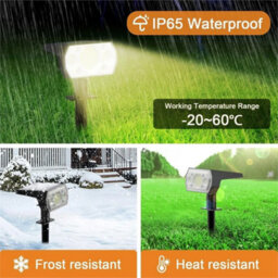 2Pcs Solar Spot Lights 64Led Garden Outdoor Pathway Stake Lamps Driveway Pool 3 Modes - thumbnail 3