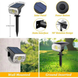 2Pcs Solar Spot Lights 64Led Garden Outdoor Pathway Stake Lamps Driveway Pool 3 Modes - thumbnail 2