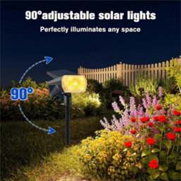 2Pcs Solar Spot Lights 64Led Garden Outdoor Pathway Stake Lamps Driveway Pool 3 Modes - thumbnail 6
