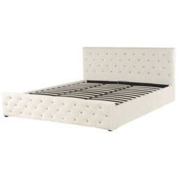 Beliani Ottoman Bed Velvet Amiens 180 X 200 Cm (Eu Super King) Light Beige - thumbnail 7