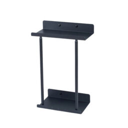 Living And Home Wall Mounted Adjustable Black Carbon Steel Towel Rack Bathroom Storage Organizer With Top Shelf - thumbnail 5