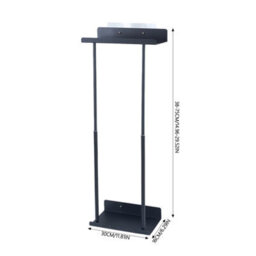 Living And Home Wall Mounted Adjustable Black Carbon Steel Towel Rack Bathroom Storage Organizer With Top Shelf - thumbnail 8