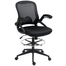 Vinsetto Office Stool, 360 Degree Swivel Height Adjustable Chair, Black - thumbnail 2