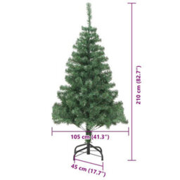Vidaxl Christmas Tree With 300 Leds With Stand Green 210 Cm Pvc - thumbnail 3