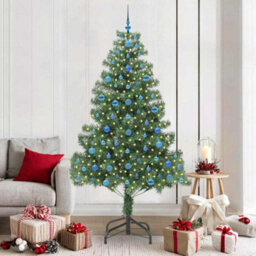 Vidaxl Christmas Tree With 300 Leds With Stand Green 210 Cm Pvc - thumbnail 1