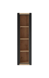 Arte Stylish Aktiv 87 Wall Shelf 350mm In Oak Taurus & Black Matt - Space-Saving Storage Solution H1280mm D350mm - thumbnail 2