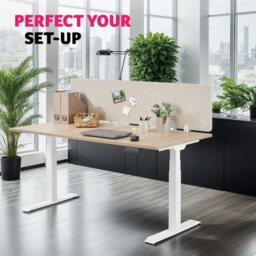 Tectake Desk Partition Noisy - Sound-Absorbing 130 X 40 Cm - Beige - thumbnail 8