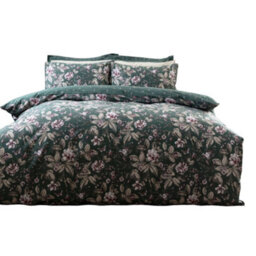 Belledorm Aiyla Duvet Cover Set Bottle Green (King) - thumbnail 1