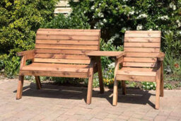 Charles Taylor Trading Three Seat Comp Set Straight - L74 X W262 X H98 Cm - Redwood - Minimal Assembly Required - thumbnail 1