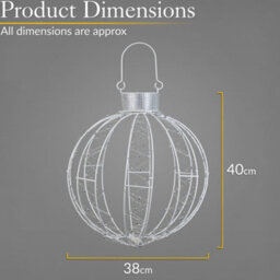 Christow Christmas Bauble Light Hanging Ball Decoration 160 Leds Indoor Outdoor - thumbnail 6